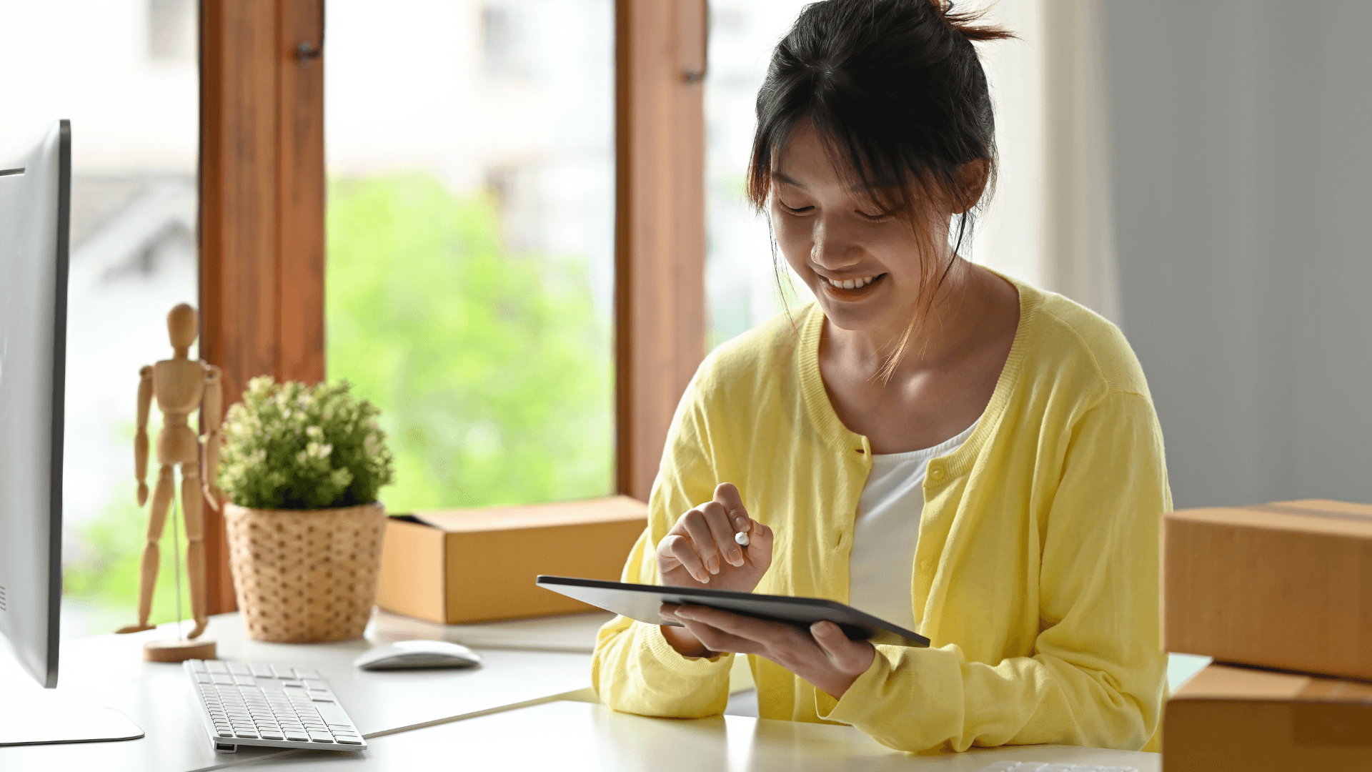 Professional business owner working confidently